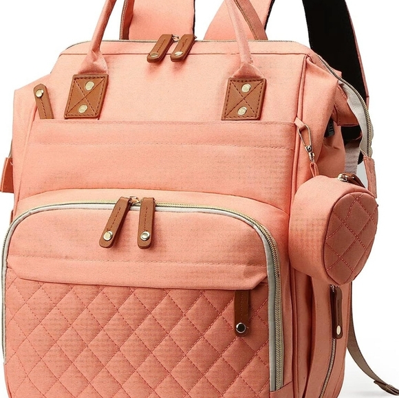 Multi-function Large Capacity Diaper Bag Backpack (Pink) - Picture 10 of 12